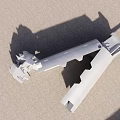 Silver Metal Mechanical Parts with Open Slots and Connection Structures on Light Surface
