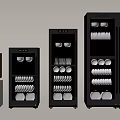 Modern Black Kitchen Appliances With Interior Lighting For Dishes Storage In Various Sizes