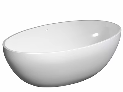 White Oval Freestanding Bathtub with Modern Sleek Design and Smooth Surface 3d model