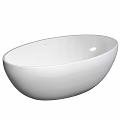 White Oval Freestanding Bathtub with Modern Sleek Design and Smooth Surface