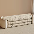 Elegant Modern Storage Shoe Bench With Patterned Seat In Beige Indoor Entryway 3d model