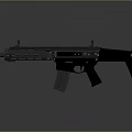 Modern Black Tactical Rifle Featuring Dual Scope Mounts Magazine And Military Design
