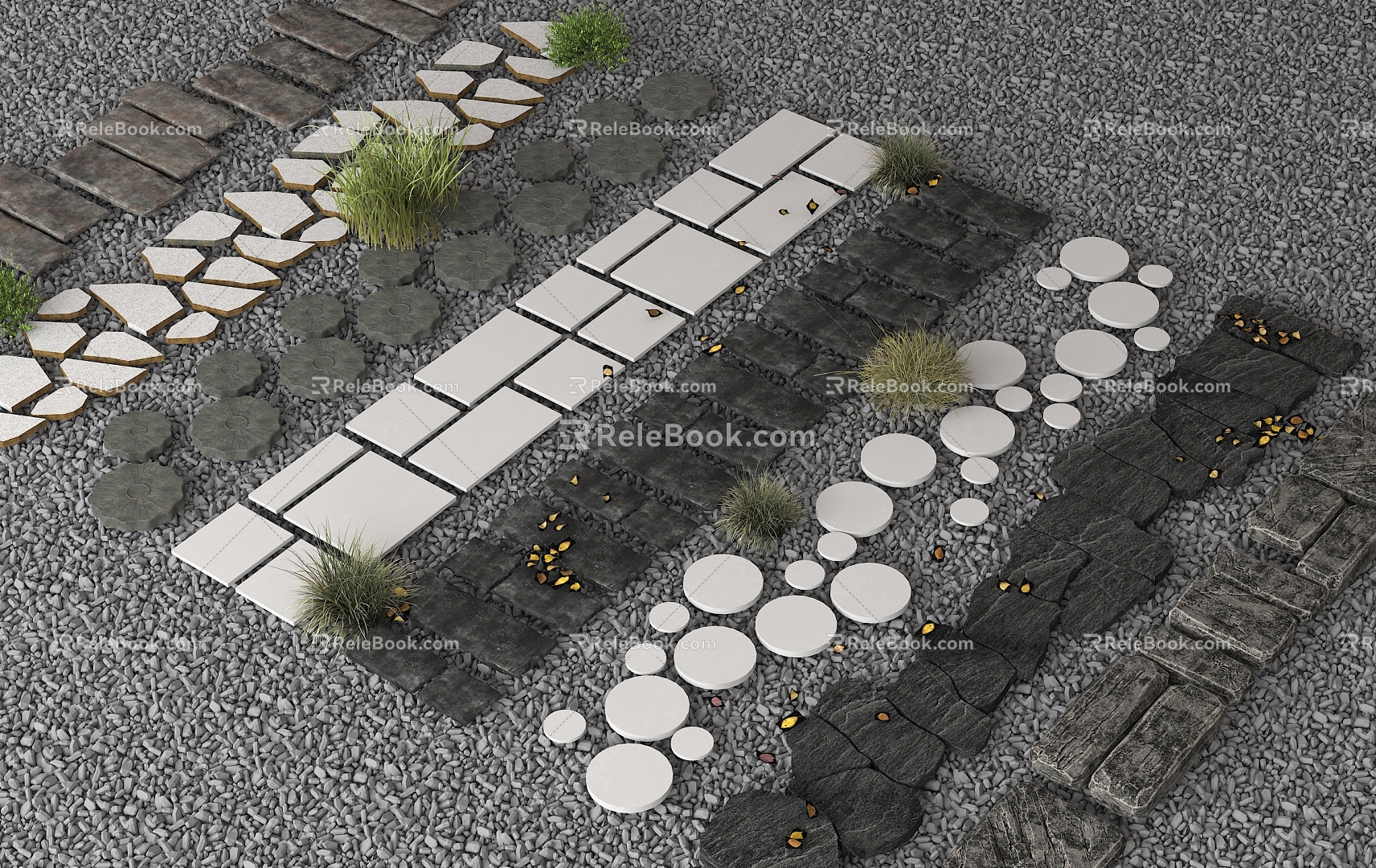 Landscape Ting Step Old Slave Slave Slave Slave Slave Slave Road Landscape Garden Road 3d model