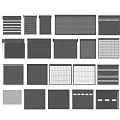 Various Window Shutter Designs In Brown And Gray Colors For Home 3d model