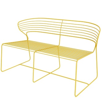 Modern metal yellow double sofa 3d model