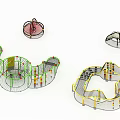 Outdoor Playground Equipment Colorful Climbing Net Structures For Kids Play Areas