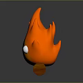 Cute Flame Shaped Decorative Figure With Wooden Base And Stone Accents
