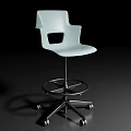 Modern Minimalist Light Blue Swivel Height Adjustable Office Chair With Rolling Casters For Workplace Use
