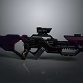 Futuristic Sci Fi Weapon Design With Black And Purple Advanced Structure Components 3d model