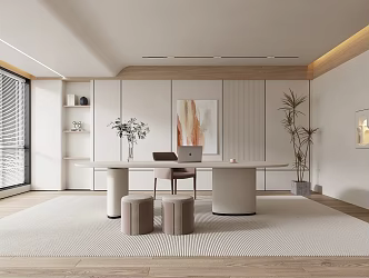 Modern office desk and chair office desk and chair combination 3d model