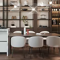 Modern Living Dining Room Interior Design With Sofa Coffee Table Bookshelf Window And Painting