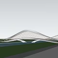 modern bridge landscape bridge curve landscape bridge landscape corridor bridge landscape structure rain bridge 3d model
