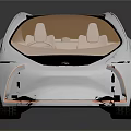 Futuristic White Concept Car With Sleek Design Transparent Roof And Unique Doors