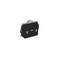 Black Leather Briefcase With Top Handle Metal Clasps And Shoulder Strap