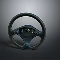 Black Round Leather Car Steering Wheel With Modern Control Components Design 3d model