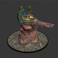 Sci fi Mechanical Structure With Rock Base Platform And Detailed Equipment Components 3d model
