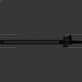 Intricate Design Sword With Black Hilt Silver Guard And Slender Blade