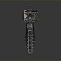 Advanced Sci Fi Weapon With Complex Mechanical Structure Metal Components And Red Accents 3d model