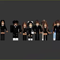 Diverse Stylized Cartoon Characters With Various Outfits Hairstyles And Poses