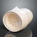 White Mechanical Turbine Fan Component With Industrial Design And Structure Details