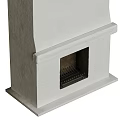 Modern White Fireplace Design With Minimalist Stone Structure And Decorative Elements 3d model