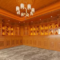 Elegant Whole Wall Carved Solid Wood Buddhist Shrine Cabinets With Warm Built In Lighting