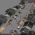 Ancient Architecture Street With Traditional Houses Stone Paths And Pedestrians