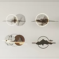 Modern Elegant Wall Decor With Circular Mountain Patterns And LED Lighting 3d model