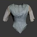 Light Blue Women Blouse With Short Sleeves Square Neckline And Lace Details