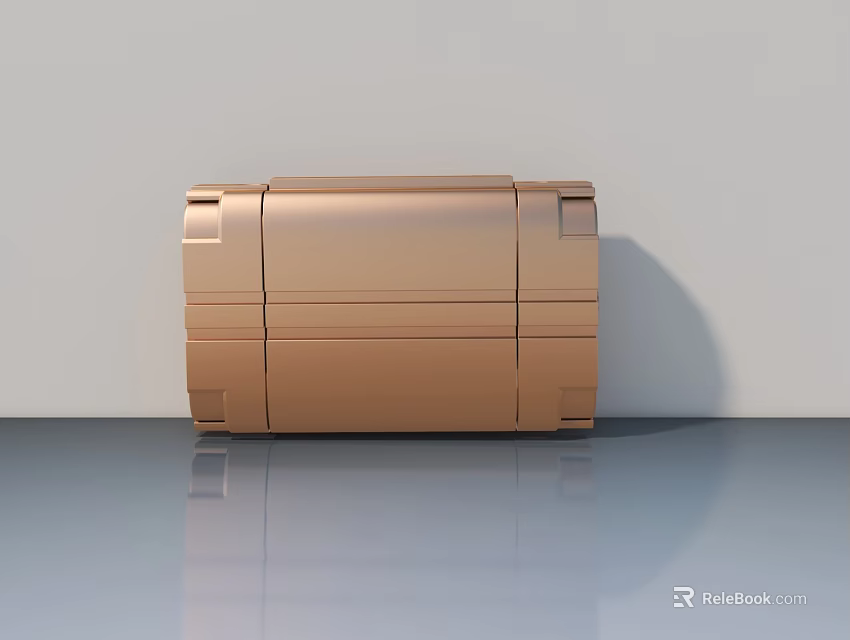 Modern Golden Swing Door With Structured Surface And Sleek Metal Frame 3d model 