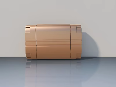Modern Golden Swing Door With Structured Surface And Sleek Metal Frame 3d model