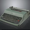 Vintage Olympia Teal Typewriter With Mechanical Keyboard Classic Design And Retro Style