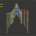 Construction Scaffolding Equipment Featuring Red White Metal Frame And Safety Support Structure