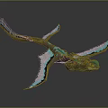Flying Dragon Like Creature With Green And Black Wings And Scaly Body In Flight