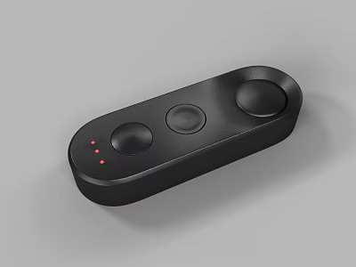 Black Rectangular Electronic Device With Three Circular Buttons And Red Indicator Lights 3d model
