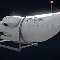 White And Silver Submersible With Metal Frame And Red Top Light