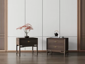 New Chinese bedside table 3d model