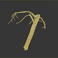 Abstract Bronze Sculpture With Twisted Branches And Textured Surface On Dark Background