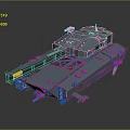 Modern Blue Armored Military Tank With Futuristic Turret And Tracks Design