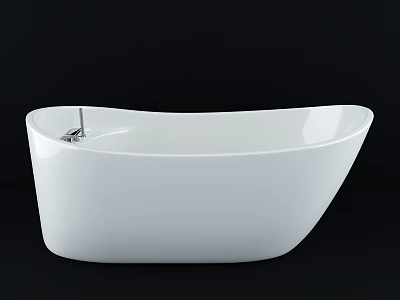 Elegant White Freestanding Bathtub With Modern Curved Design And Sleek Surface 3d model