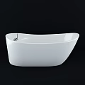 Elegant White Freestanding Bathtub With Modern Curved Design And Sleek Surface