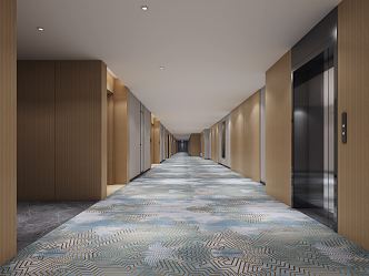 Modern Elevator Hall Hotel Elevator Hall 3d model