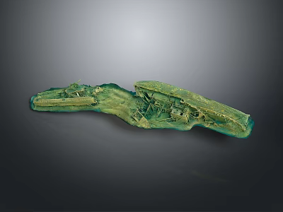 Ancient Chinese Bronze Dragon Artifact With Intricate Carved Details And Green Patina Surface 3d model