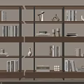 Modern Wooden Storage Shelves With Books Decorative Ornaments And Open Tiers