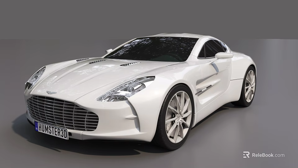 White Sleek Sports Car With Modern Exterior Front Grille And Large Alloy Wheels 3d model 