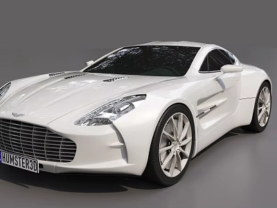 White Sleek Sports Car With Modern Exterior Front Grille And Large Alloy Wheels 3d model