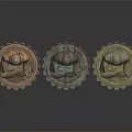 Three Ornate Seated Buddha Statues With Different Color Tones On Lotus Bases