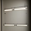 Modern Linear Chandelier With Metal Frame And LED Lighting For Interior Design 3d model