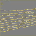 Barbed Wire with Sharp Spikes on Black Background in Coiled Pattern