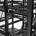 Industrial Equipment Black Metal Frame Structure with Multi Layer Heavy Duty Support Design